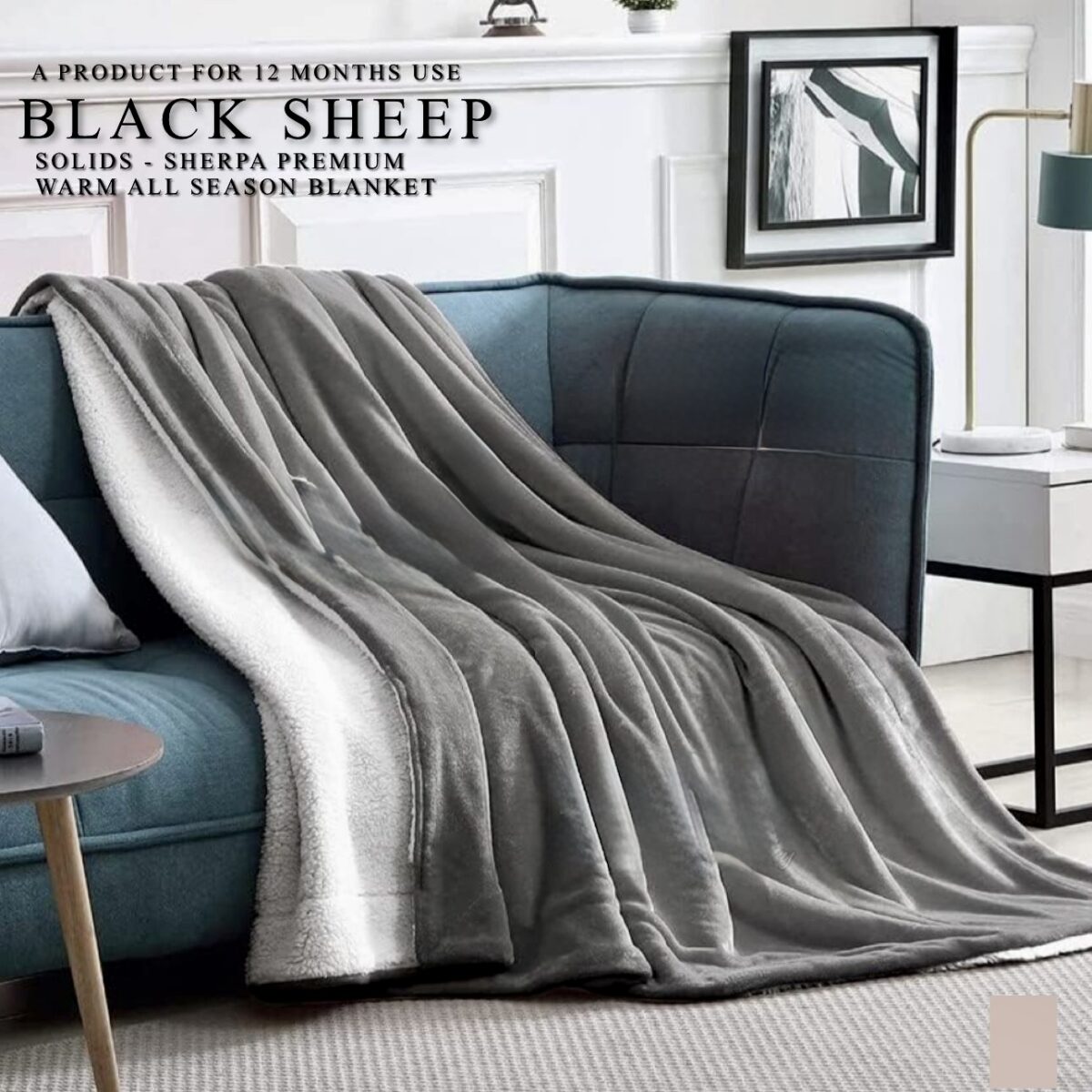 SOLID SHADES-SHERPA ALL SEASON SUPERWARM BLANKET
