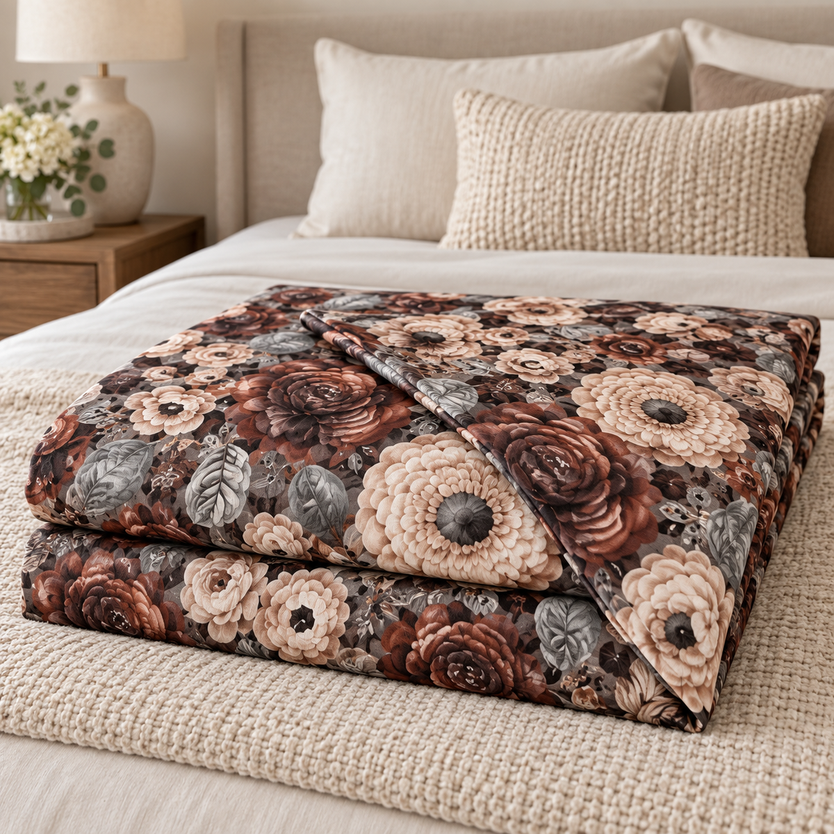 Multicolor Coffee - King - 7D Design Flat Bedsheet (78×72 inches)