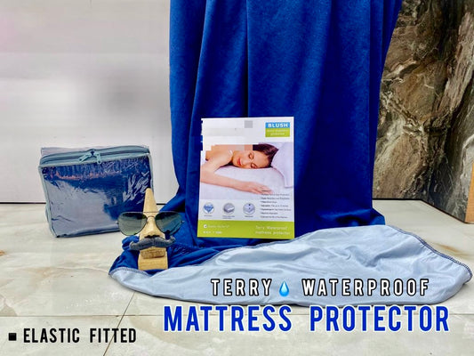 BLUSH COTTON TERRY WATERPROOF MATTRESS PROTECTOR