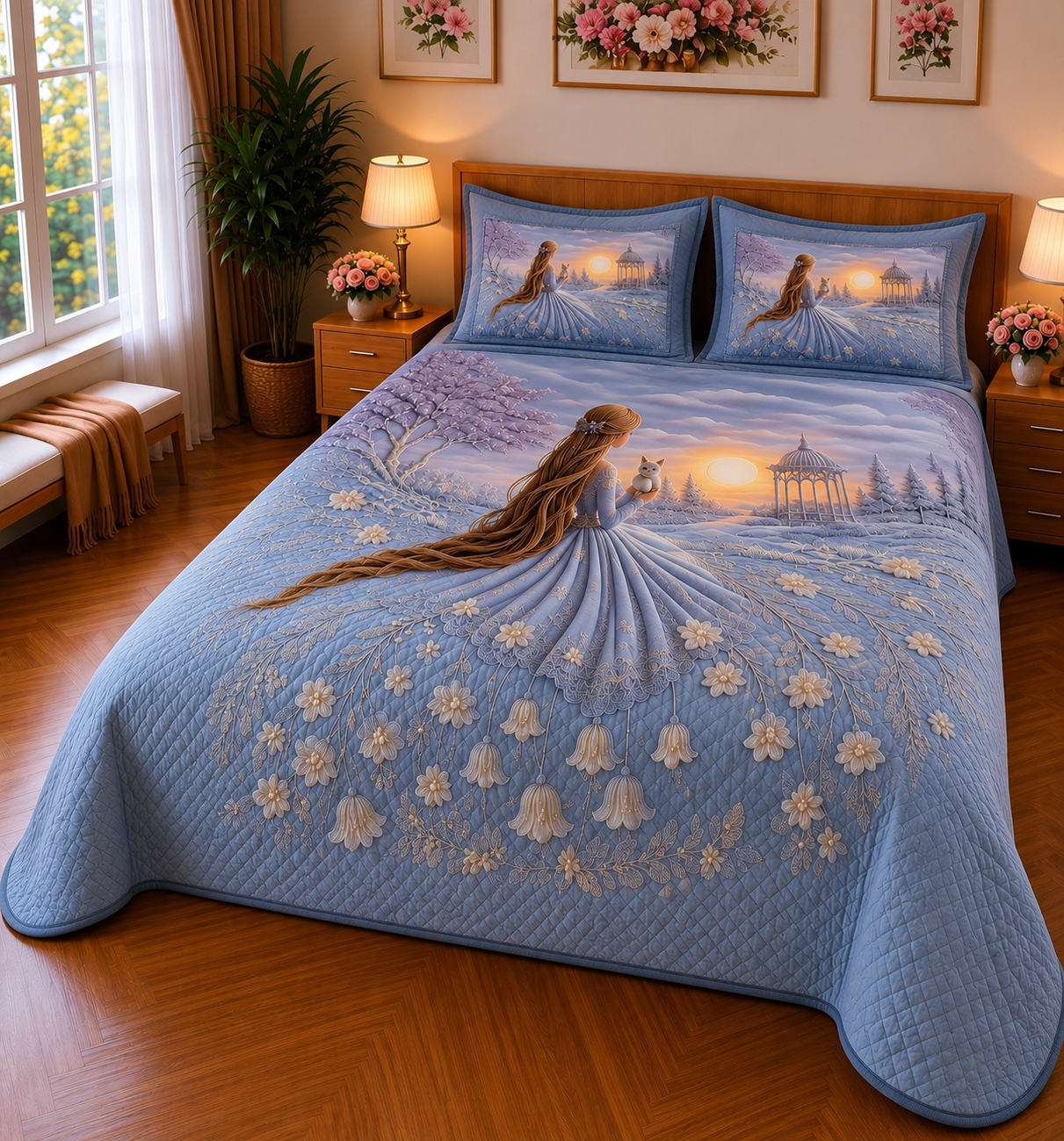 FAUX QUILTING EFFECTS DIGITAL PRINTS SUPERKING SIZE