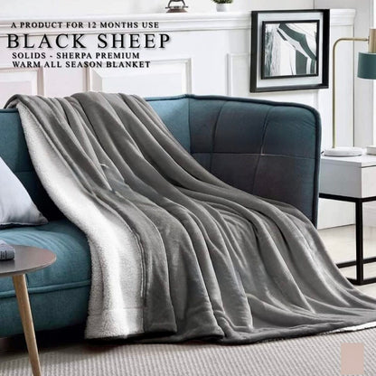 SOLID SHADES-SHERPA ALL SEASON SUPERWARM BLANKET