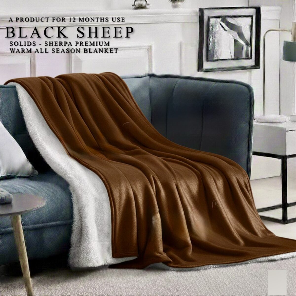 SOLID SHADES-SHERPA ALL SEASON SUPERWARM BLANKET