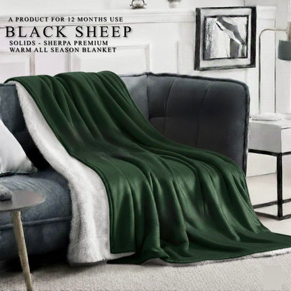 SOLID SHADES-SHERPA ALL SEASON SUPERWARM BLANKET