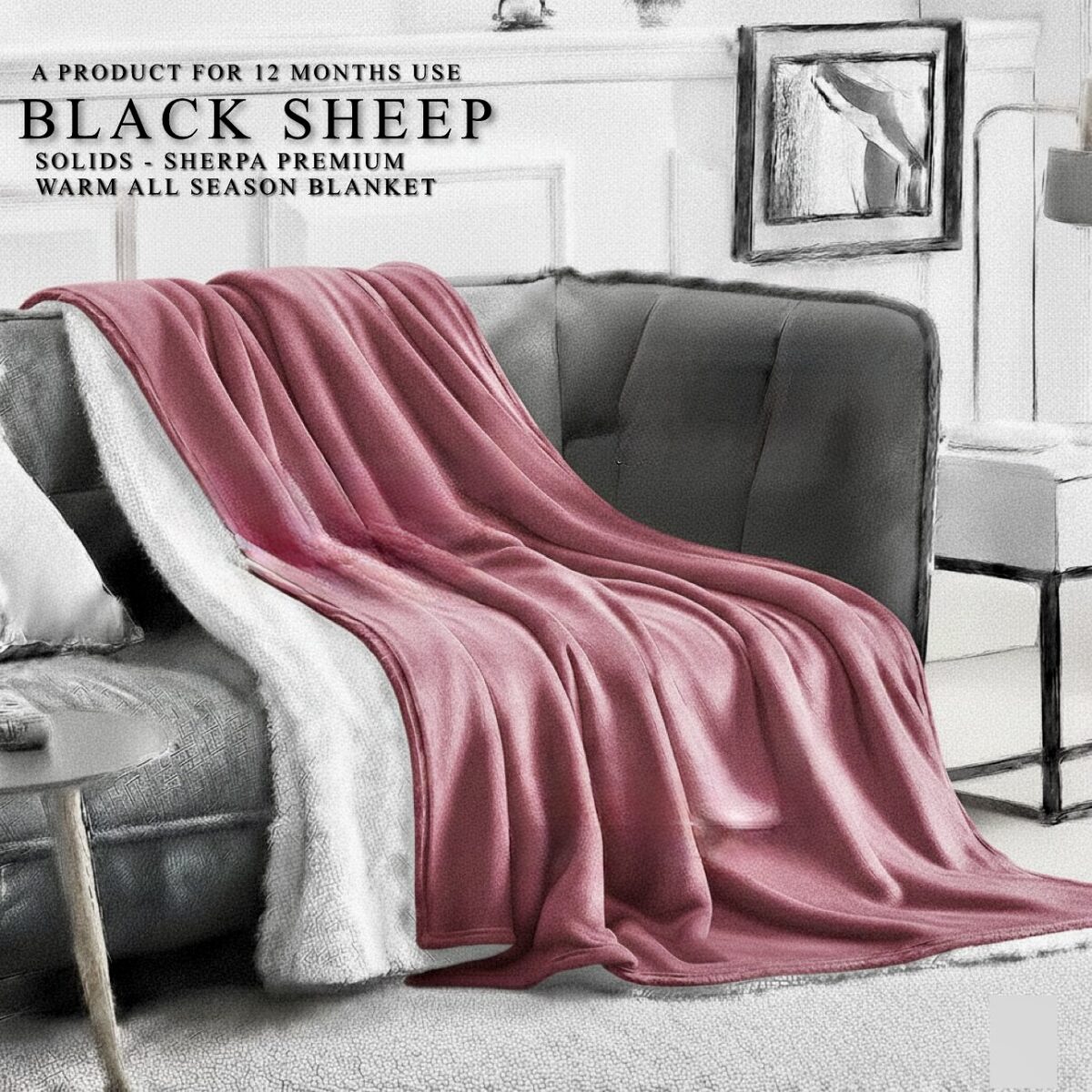 SOLID SHADES-SHERPA ALL SEASON SUPERWARM BLANKET