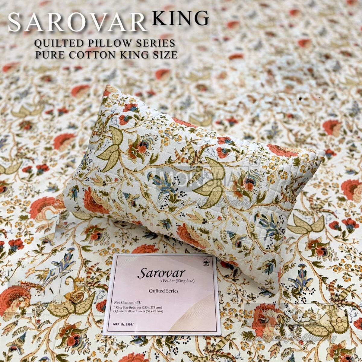 SAROVER KING SIZE QUILTED BEDSHEEET