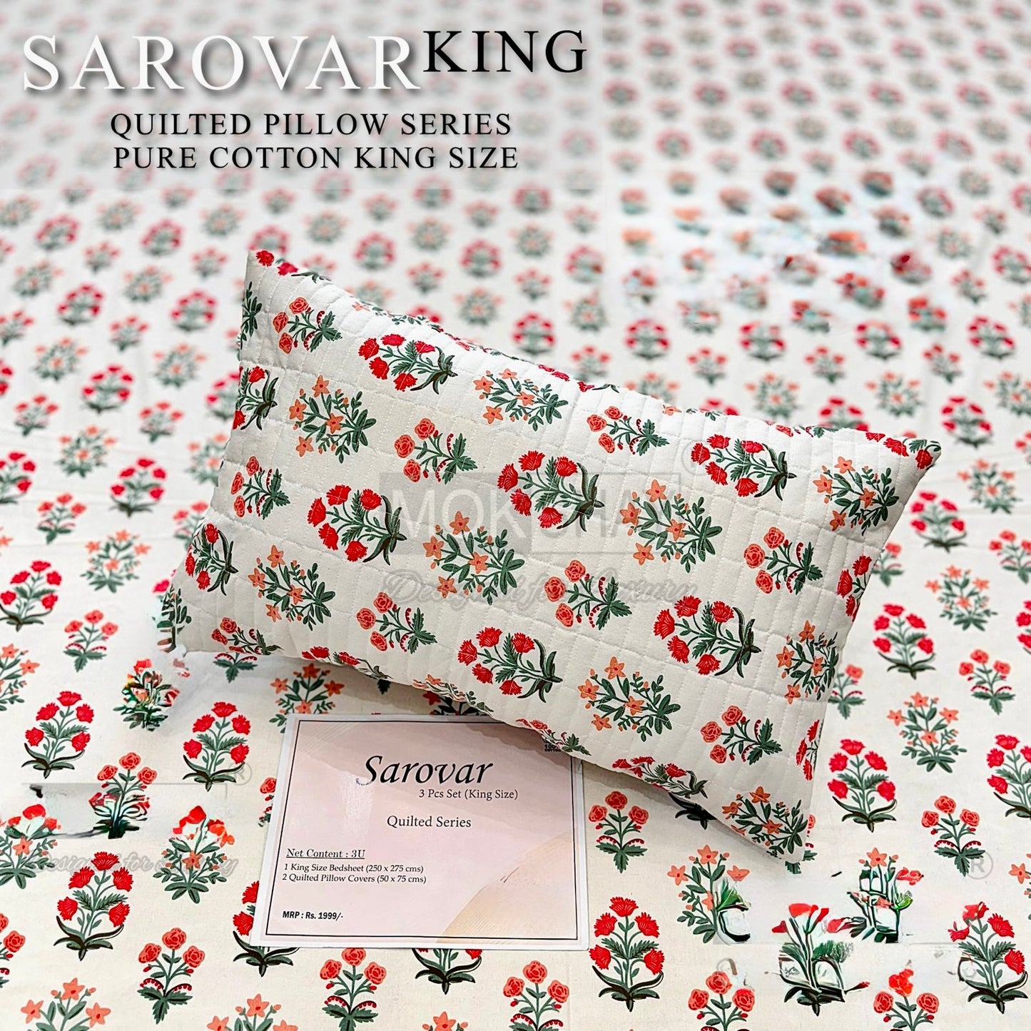 SAROVER KING SIZE QUILTED BEDSHEEET