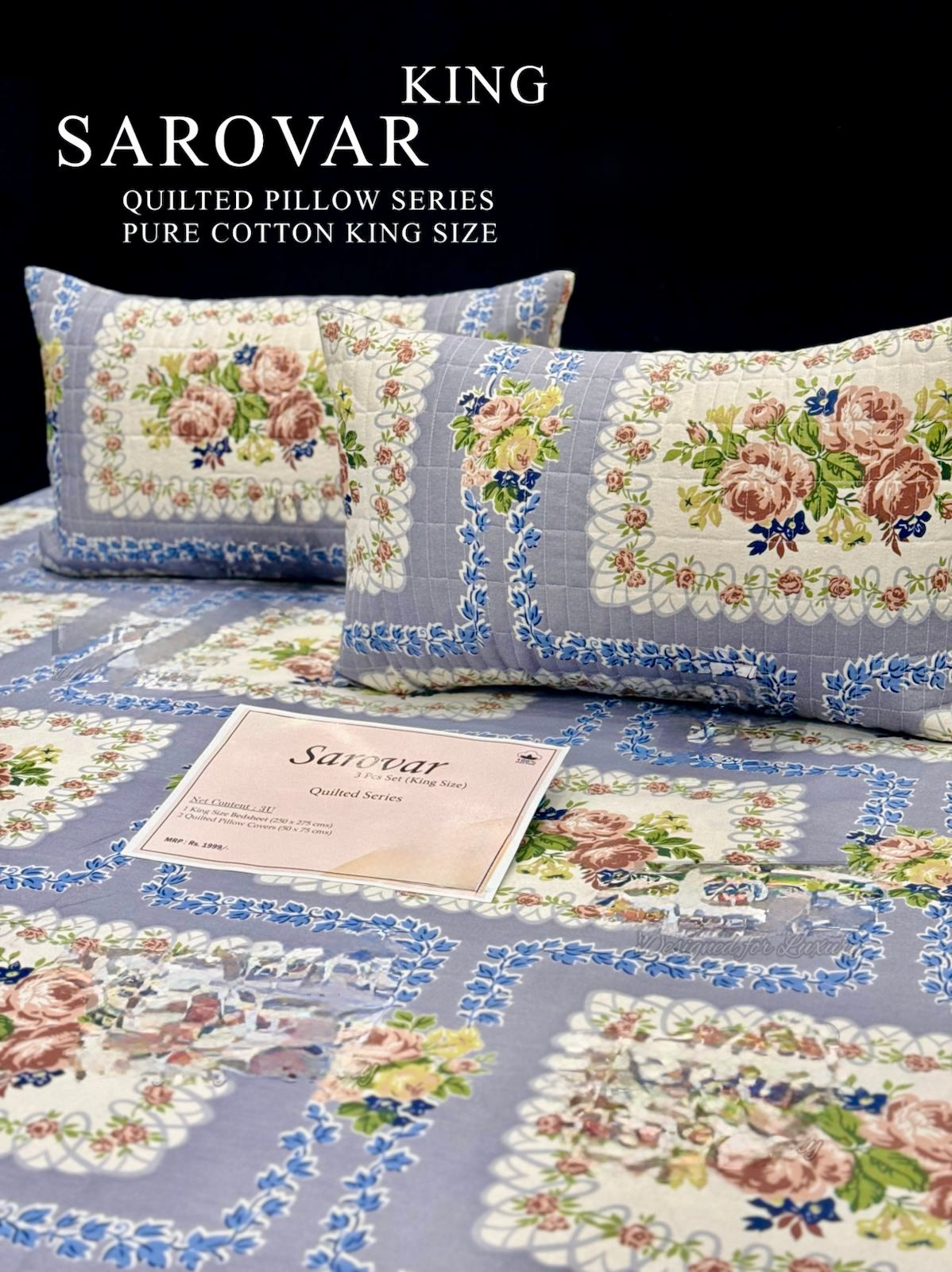 SAROVER KING SIZE QUILTED BEDSHEEET
