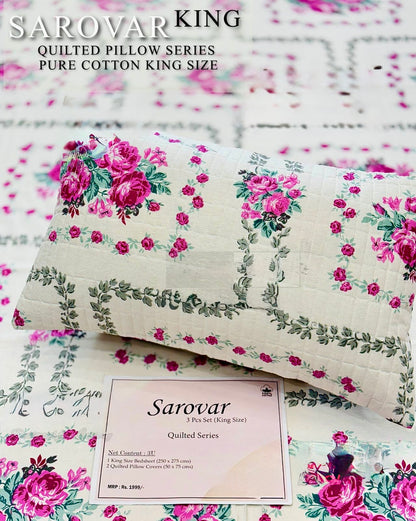 SAROVER KING SIZE QUILTED BEDSHEEET