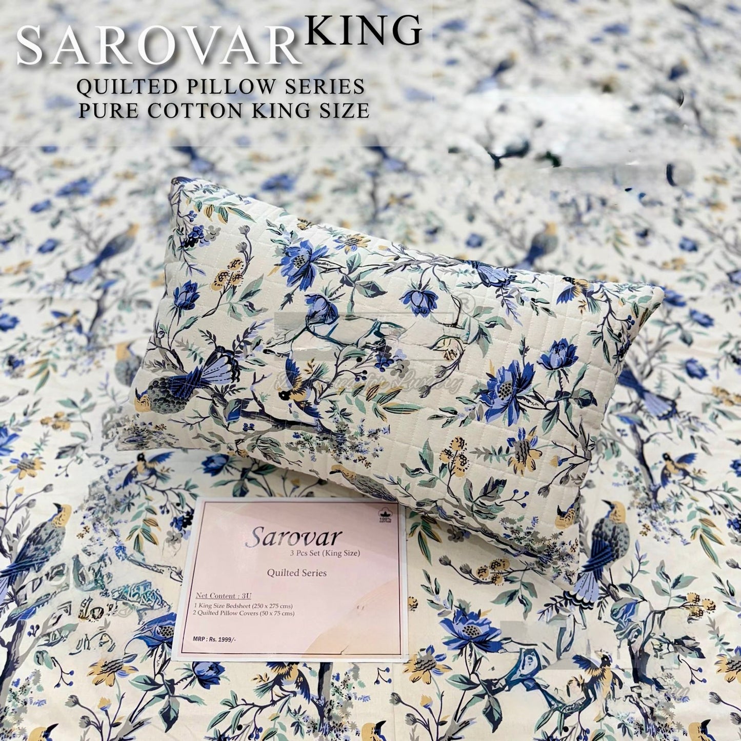 SAROVER KING SIZE QUILTED BEDSHEEET