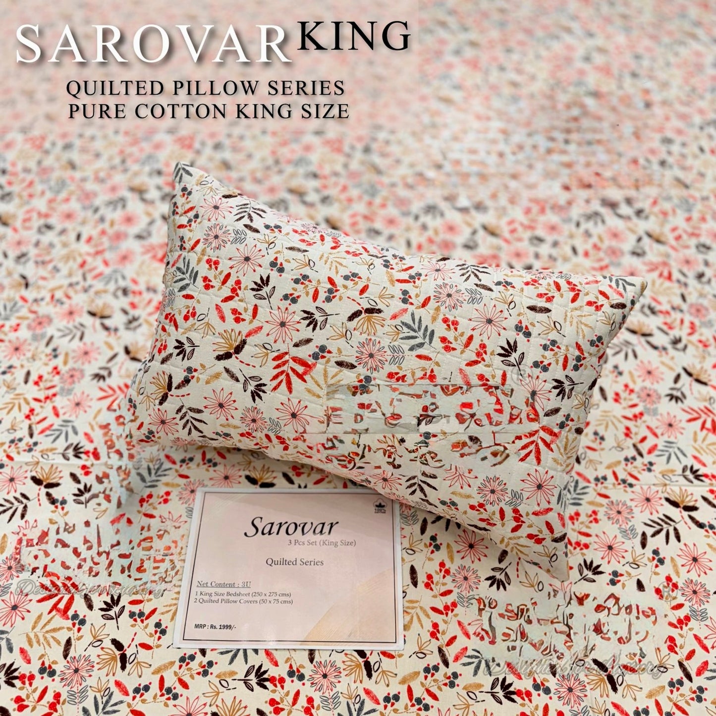 SAROVER KING SIZE QUILTED BEDSHEEET