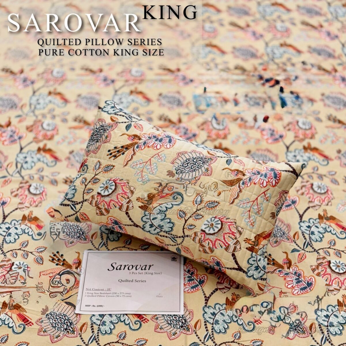 SAROVER KING SIZE QUILTED BEDSHEEET