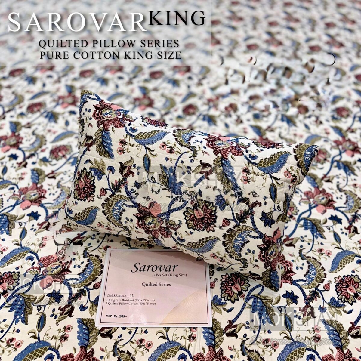 SAROVER KING SIZE QUILTED BEDSHEEET
