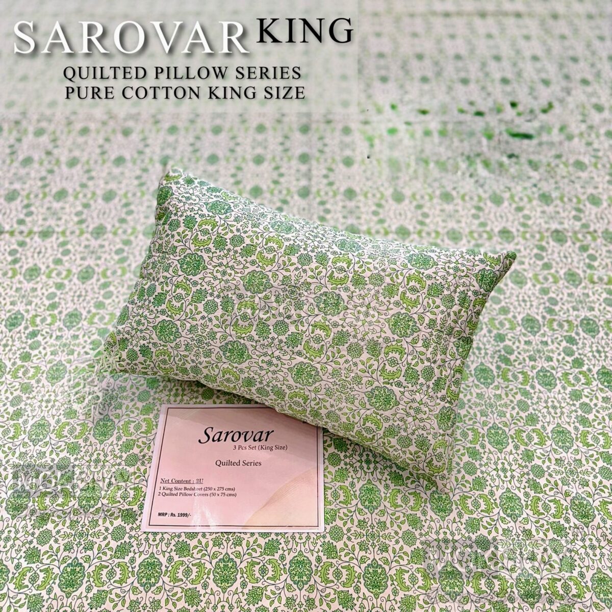 SAROVER KING SIZE QUILTED BEDSHEEET