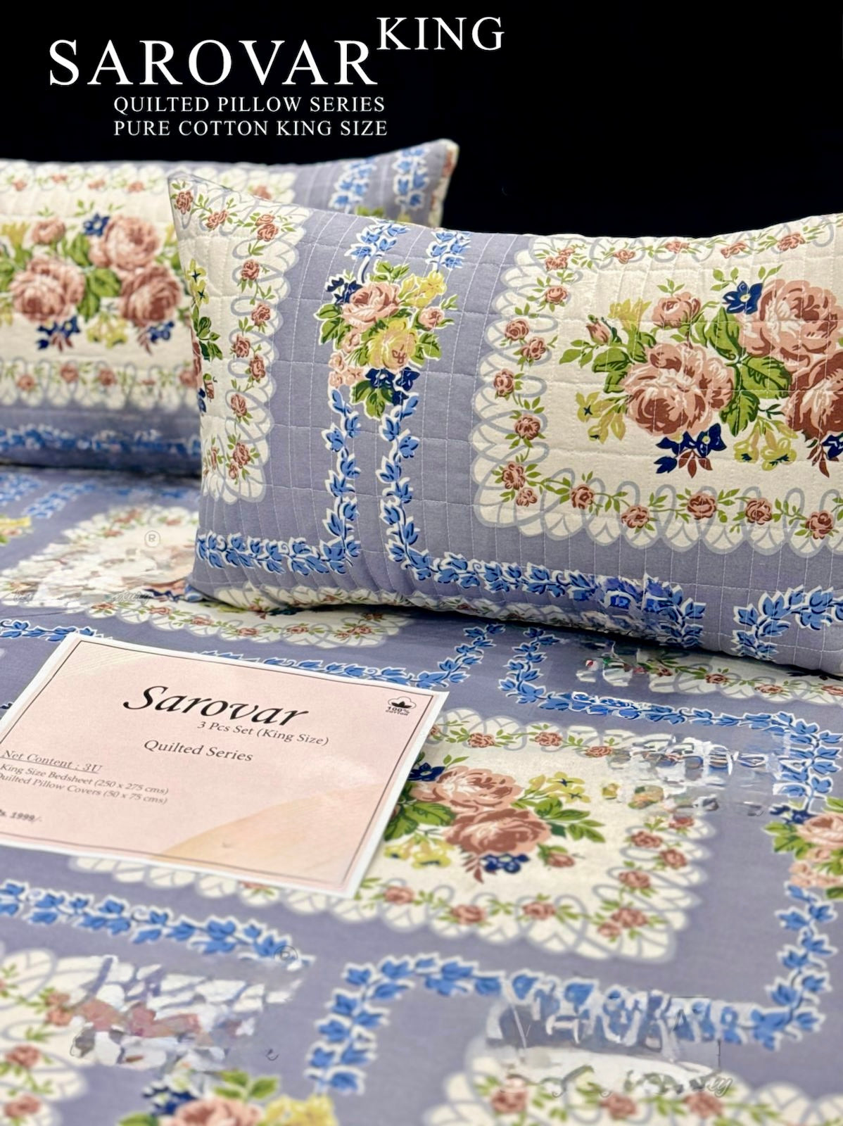SAROVER KING SIZE QUILTED BEDSHEEET
