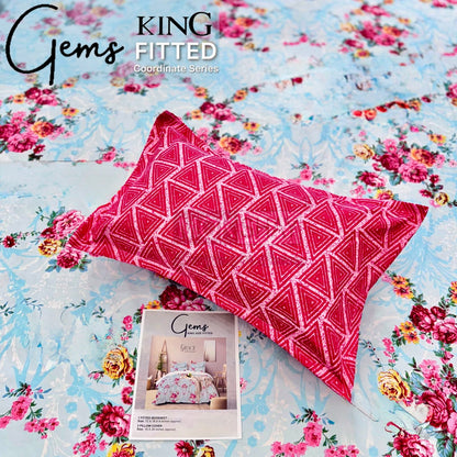 GEMS KING FITTED – 3PCS KING FITTED BEDSHEET SET (1+2)