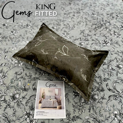 GEMS KING FITTED – 3PCS KING FITTED BEDSHEET SET (1+2)