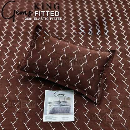 GEMS KING FITTED – 3PCS KING FITTED BEDSHEET SET (1+2)