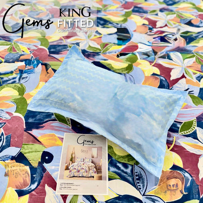 GEMS KING FITTED – 3PCS KING FITTED BEDSHEET SET (1+2)