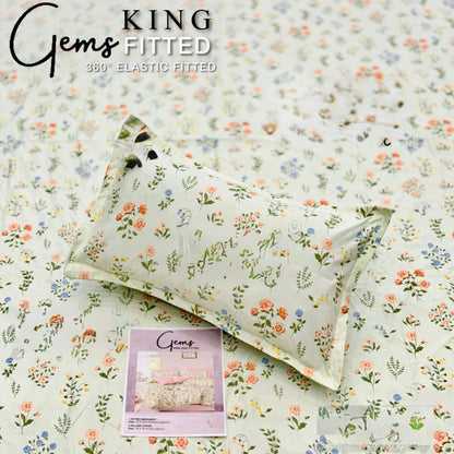 GEMS KING FITTED – 3PCS KING FITTED BEDSHEET SET (1+2)
