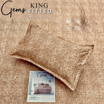 GEMS KING FITTED – 3PCS KING FITTED BEDSHEET SET (1+2)