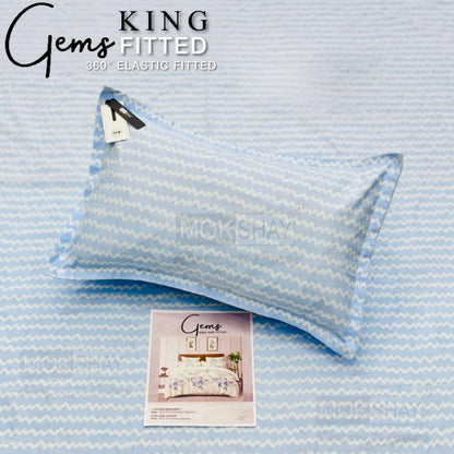 GEMS KING FITTED – 3PCS KING FITTED BEDSHEET SET (1+2)