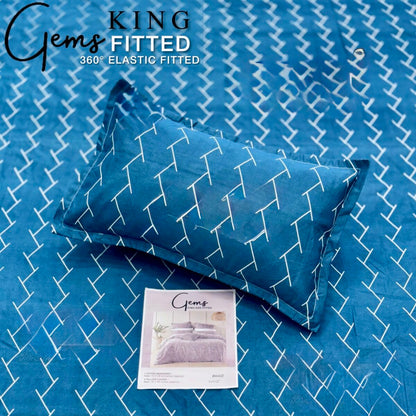 GEMS KING FITTED – 3PCS KING FITTED BEDSHEET SET (1+2)