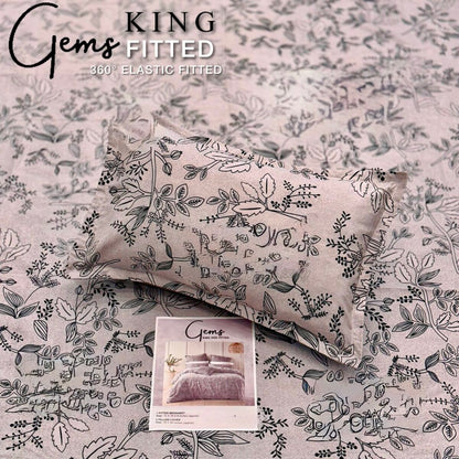 GEMS KING FITTED – 3PCS KING FITTED BEDSHEET SET (1+2)