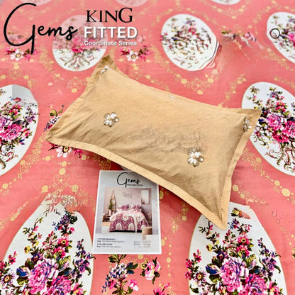 GEMS KING FITTED – 3PCS KING FITTED BEDSHEET SET (1+2)