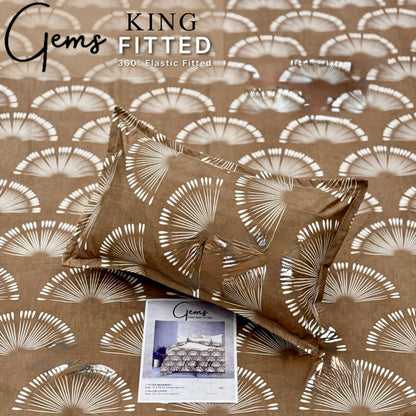 GEMS KING FITTED – 3PCS KING FITTED BEDSHEET SET (1+2)
