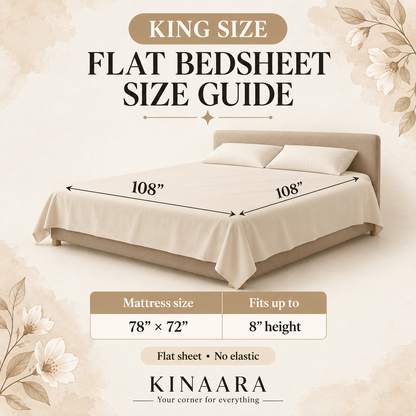 Multicolor Botanical - King - 7D Design Flat Bedsheet (78×72 inches)