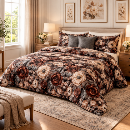 Multicolor Coffee - King - 7D Design Flat Bedsheet (78×72 inches)