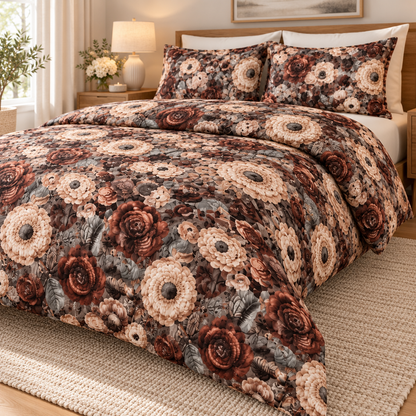 Multicolor Coffee - King - 7D Design Flat Bedsheet (78×72 inches)