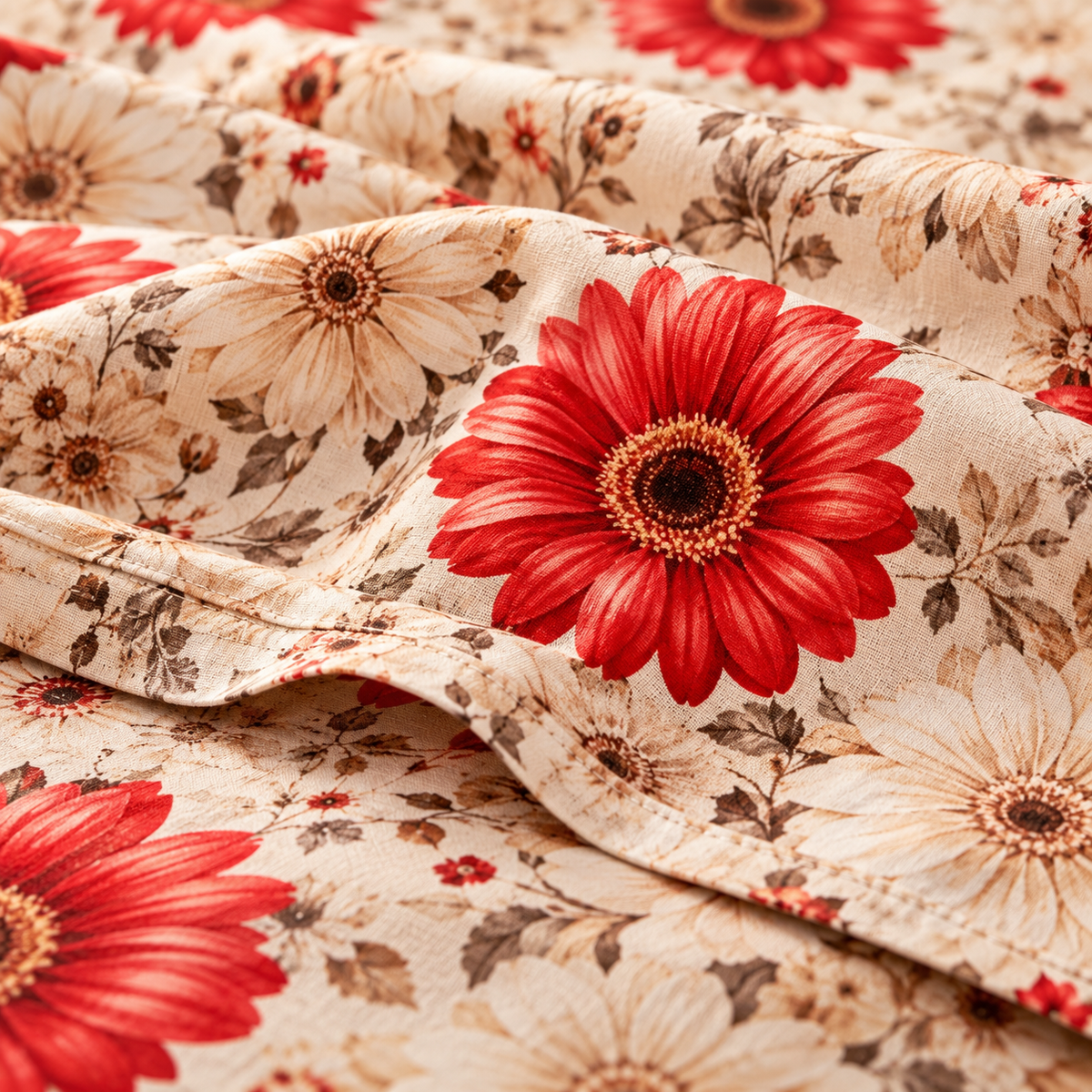 Multicolor Red - King - 7D Design Fitted Bedsheet (78×72 inches)