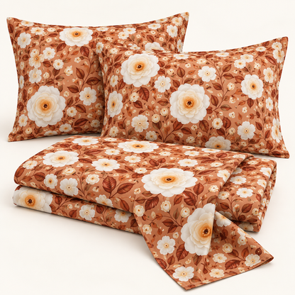 Multicolor Terracotta - King - 7D Design Flat Bedsheet (78×72 inches)