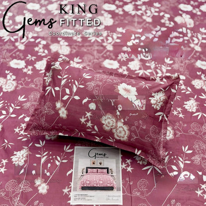GEMS KING FITTED – 3PCS KING FITTED BEDSHEET SET (1+2)