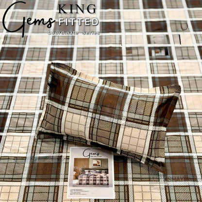 GEMS KING FITTED – 3PCS KING FITTED BEDSHEET SET (1+2)