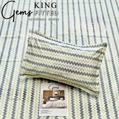 GEMS KING FITTED – 3PCS KING FITTED BEDSHEET SET (1+2)