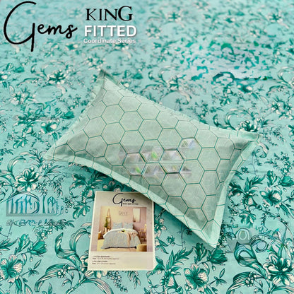 GEMS KING FITTED – 3PCS KING FITTED BEDSHEET SET (1+2)