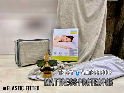 BLUSH COTTON TERRY WATERPROOF MATTRESS PROTECTOR