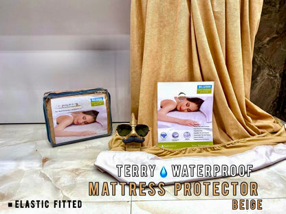 BLUSH COTTON TERRY WATERPROOF MATTRESS PROTECTOR