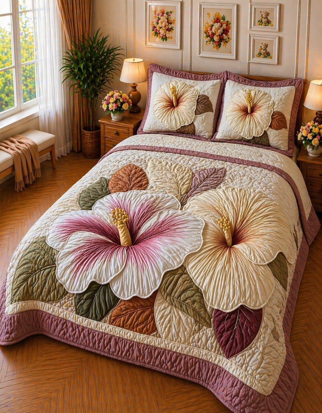 FAUX QUILTING EFFECTS DIGITAL PRINTS SUPERKING SIZE