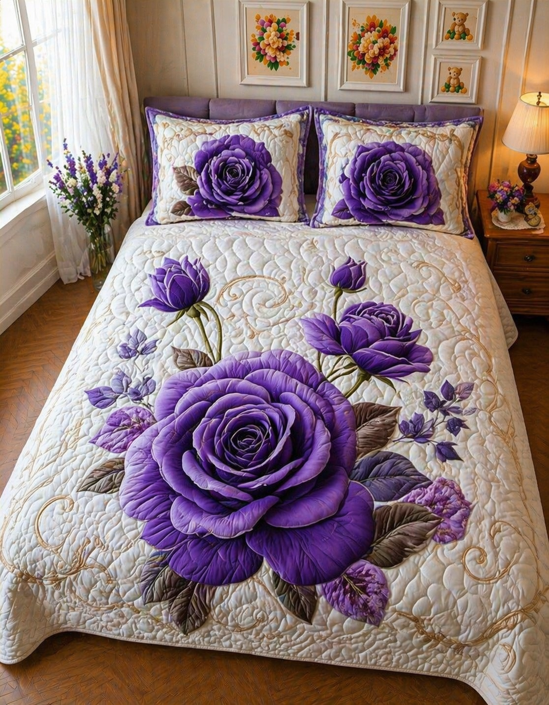 FAUX QUILTING EFFECTS DIGITAL PRINTS SUPERKING SIZE