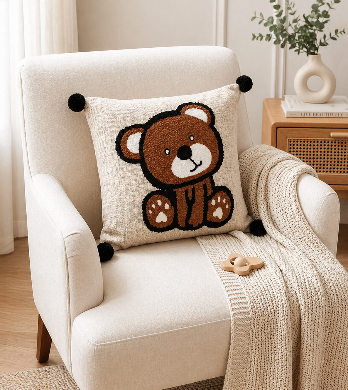 CUDDLE KIDS Hand Stitch Throw Cushion Covers