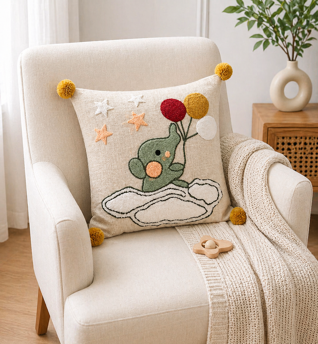 CUDDLE KIDS Hand Stitch Throw Cushion Covers
