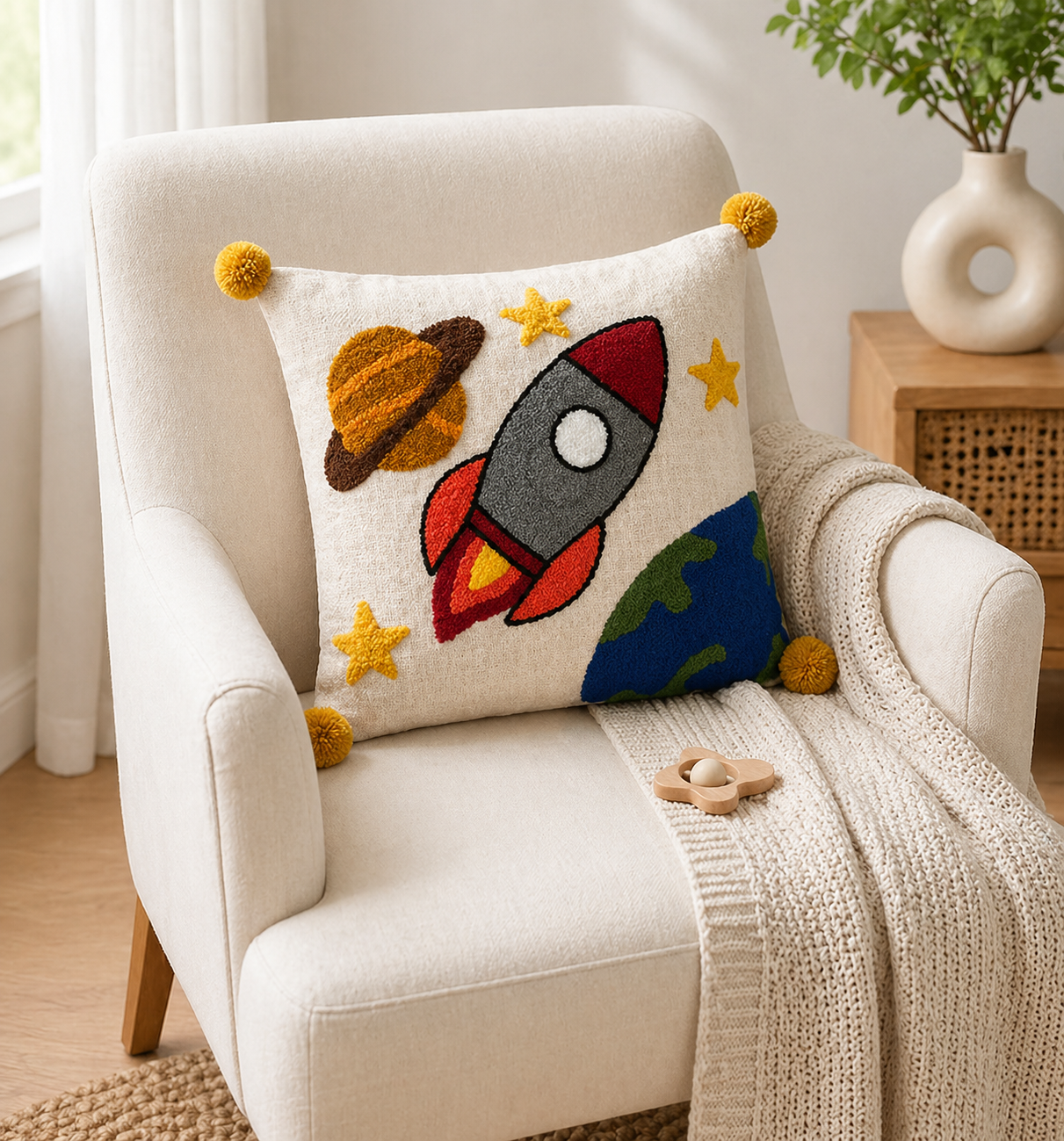 CUDDLE KIDS Hand Stitch Throw Cushion Covers