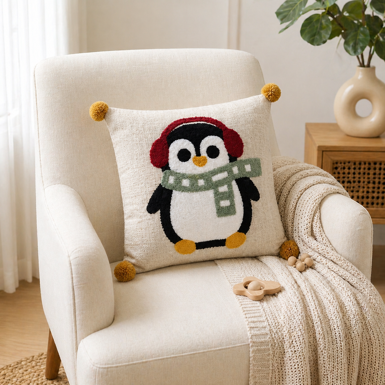 CUDDLE KIDS Hand Stitch Throw Cushion Covers