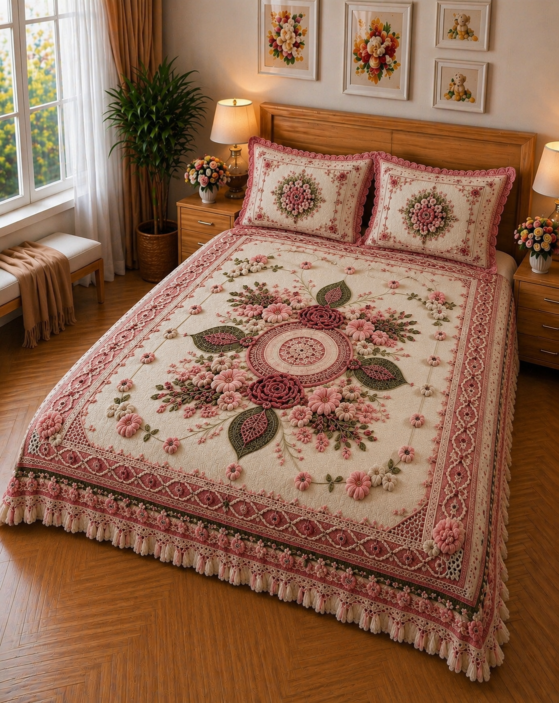 FAUX QUILTING EFFECTS DIGITAL PRINTS SUPERKING SIZE