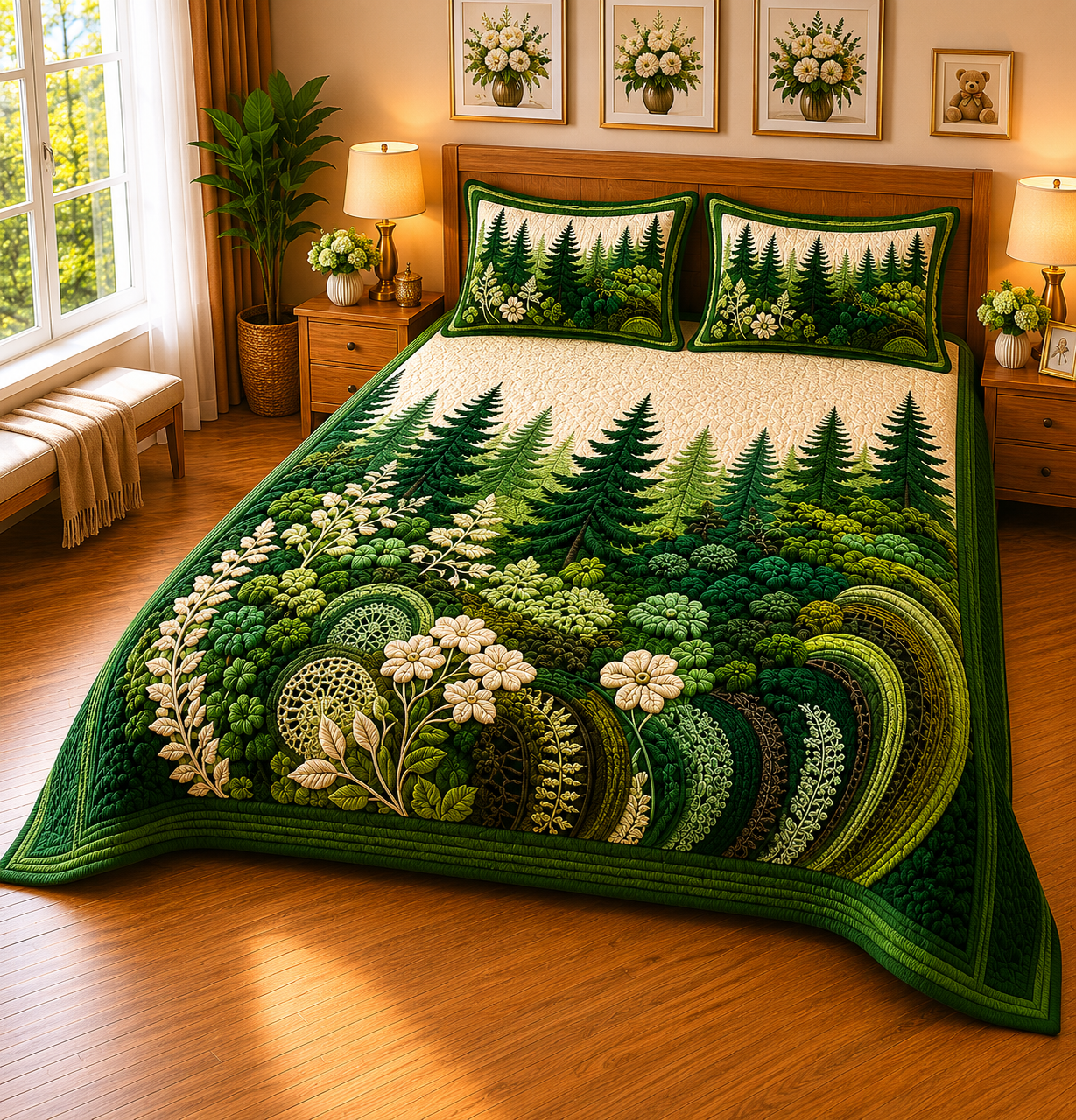 FAUX QUILTING EFFECTS DIGITAL PRINTS SUPERKING SIZE
