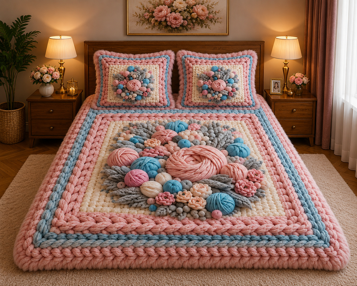 FAUX QUILTING EFFECTS DIGITAL PRINTS SUPERKING SIZE