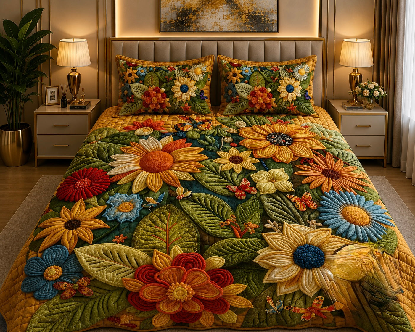 FAUX QUILTING EFFECTS DIGITAL PRINTS SUPERKING SIZE